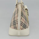 BURBERRY Nova Check Hand Bag Canvas Beige Auth BA1007-3