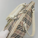 BURBERRY Nova Check Hand Bag Canvas Beige Auth BA1007-6