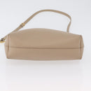 SAINT LAURENT Tote Bag Leather 2way Beige Gold Auth BA10070-5
