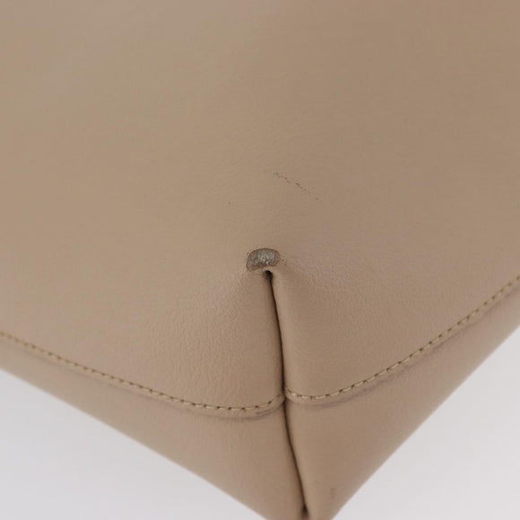 SAINT LAURENT Tote Bag Leather 2way Beige Gold Auth BA10070
