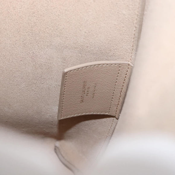 SAINT LAURENT Tote Bag Leather 2way Beige Gold Auth BA10070