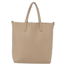 SAINT LAURENT Tote Bag Leather 2way Beige Gold Auth BA10070-2