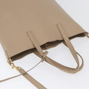 SAINT LAURENT Tote Bag Leather 2way Beige Gold Auth BA10070-6