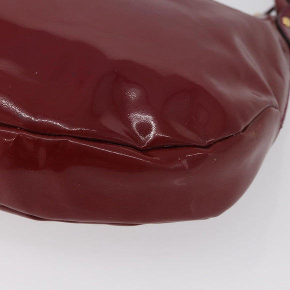 Salvatore Ferragamo Hand Bag Patent leather Purple Gold Auth BA10072