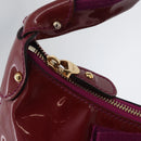 Salvatore Ferragamo Hand Bag Patent leather Purple Gold Auth BA10072-15