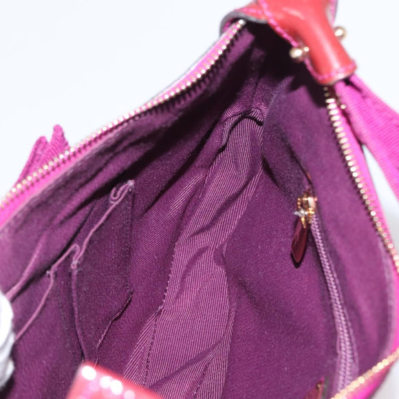Salvatore Ferragamo Hand Bag Patent leather Purple Gold Auth BA10072