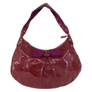 Salvatore Ferragamo Hand Bag Patent leather Purple Gold Auth BA10072-2