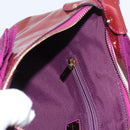 Salvatore Ferragamo Hand Bag Patent leather Purple Gold Auth BA10072-20