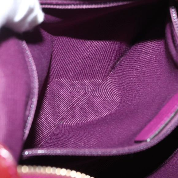 Salvatore Ferragamo Hand Bag Patent leather Purple Gold Auth BA10072
