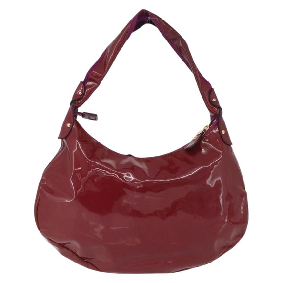 Salvatore Ferragamo Hand Bag Patent leather Purple Gold Auth BA10072