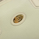 GUCCI Hand Bag Leather Ivory Gold Auth BA10073-17