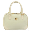 GUCCI Hand Bag Leather Ivory Gold Auth BA10073-13