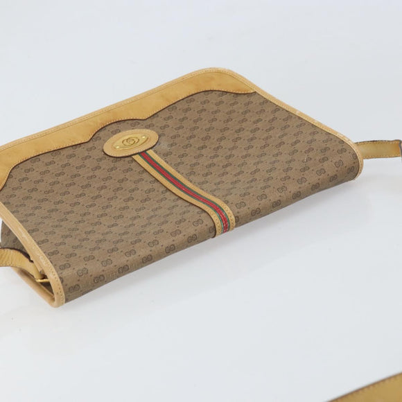 GUCCI Micro GG Supreme Shoulder Bag PVC Beige Gold 001 104 0551 Auth BA10075