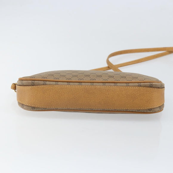 GUCCI Micro GG Supreme Shoulder Bag PVC Beige Gold 007 123 0428 Auth BA10077