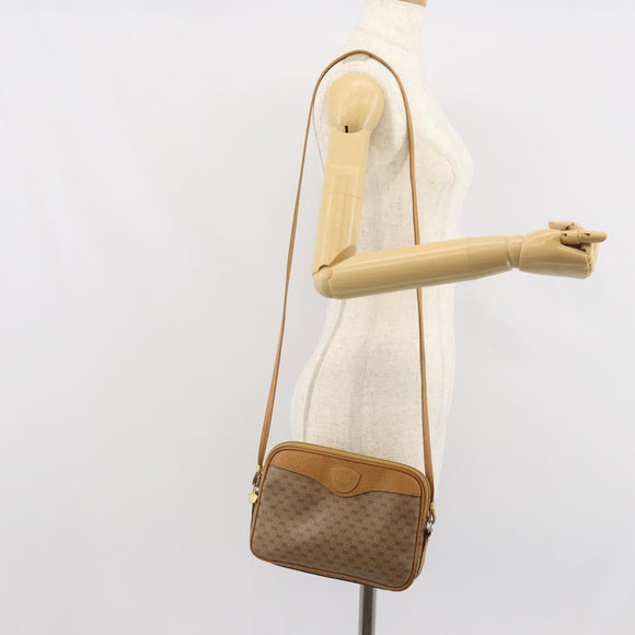 GUCCI Micro GG Supreme Shoulder Bag PVC Beige Gold 007 123 0428 Auth BA10077