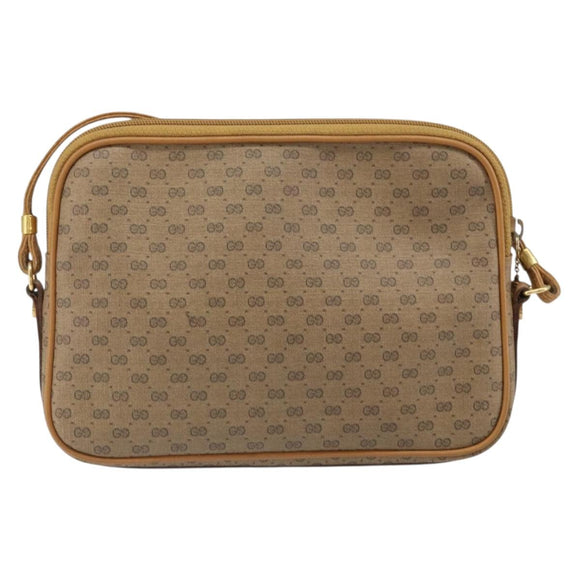 GUCCI Micro GG Supreme Shoulder Bag PVC Beige Gold 007 123 0428 Auth BA10077