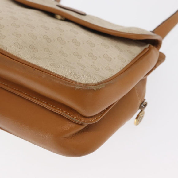 GUCCI Micro GG Supreme Shoulder Bag PVC Beige Gold 007 23 0114 Auth BA10078