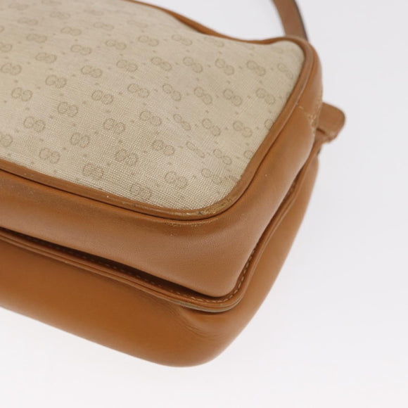 GUCCI Micro GG Supreme Shoulder Bag PVC Beige Gold 007 23 0114 Auth BA10078