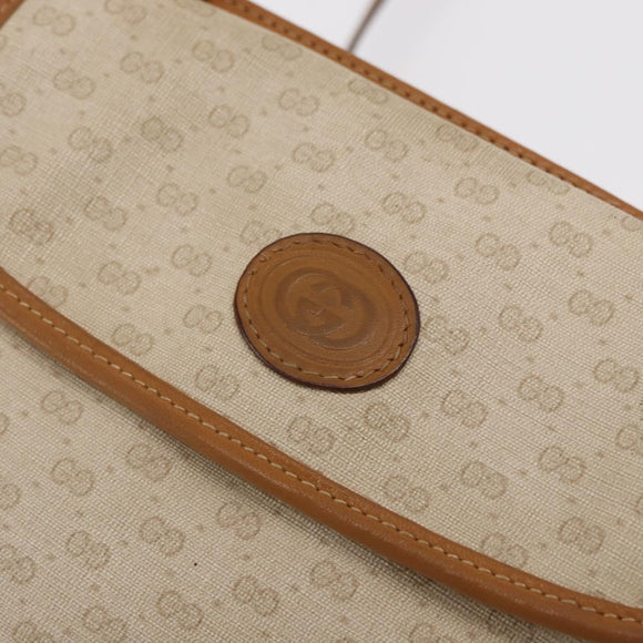 GUCCI Micro GG Supreme Shoulder Bag PVC Beige Gold 007 23 0114 Auth BA10078