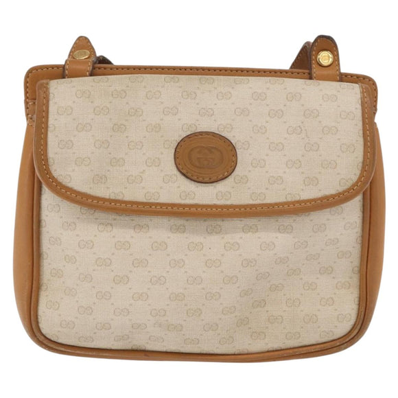 GUCCI Micro GG Supreme Shoulder Bag PVC Beige Gold 007 23 0114 Auth BA10078