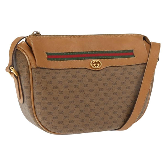 GUCCI Micro GG Supreme Web Sherry Line Bag PVC Beige 001 115 0918 Auth BA10081