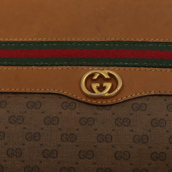 GUCCI Micro GG Supreme Web Sherry Line Bag PVC Beige 001 115 0918 Auth BA10081