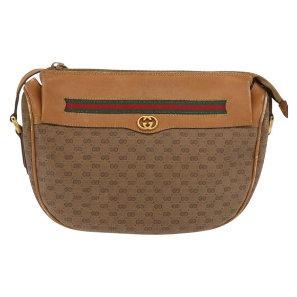 GUCCI Micro GG Supreme Web Sherry Line Bag PVC Beige 001 115 0918 Auth BA10081