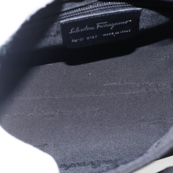 Salvatore Ferragamo Hand Bag Nylon Black Auth BA10082