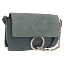 Chloe Fay Shoulder Bag Leather Suede Green Gold Auth BA10084-1