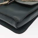 Chloe Fay Shoulder Bag Leather Suede Green Gold Auth BA10084-11