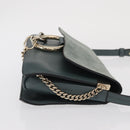 Chloe Fay Shoulder Bag Leather Suede Green Gold Auth BA10084-4