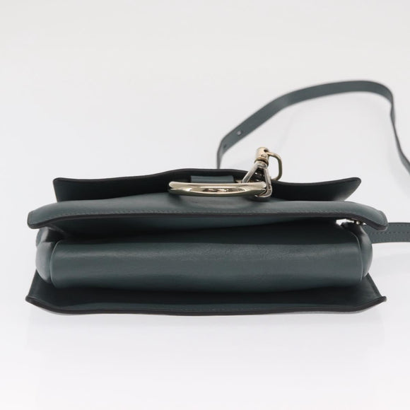Chloe Fay Shoulder Bag Leather Suede Green Gold Auth BA10084