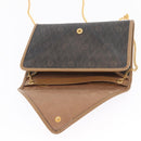 Christian Dior Honeycomb Canvas Chain Shoulder Bag PVC Black Gold Auth BA10086-15