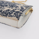 BALLY Chain Shoulder Bag Canvas Navy Gold Auth BA10088-12