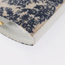 BALLY Chain Shoulder Bag Canvas Navy Gold Auth BA10088-13