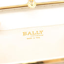 BALLY Chain Shoulder Bag Canvas Navy Gold Auth BA10088-16