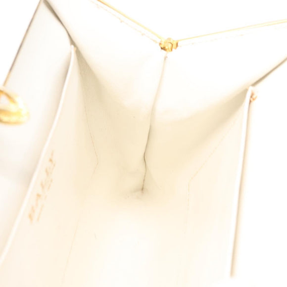 BALLY Chain Shoulder Bag Canvas Navy Gold Auth BA10088