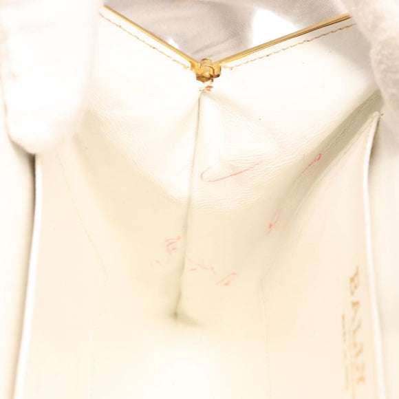 BALLY Chain Shoulder Bag Canvas Navy Gold Auth BA10088