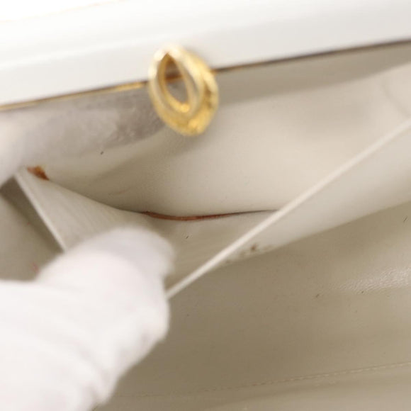 BALLY Chain Shoulder Bag Canvas Navy Gold Auth BA10088