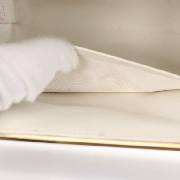 BALLY Chain Shoulder Bag Canvas Navy Gold Auth BA10088