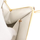 BALLY Chain Shoulder Bag Canvas Navy Gold Auth BA10088-22