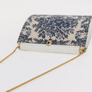 BALLY Chain Shoulder Bag Canvas Navy Gold Auth BA10088-6