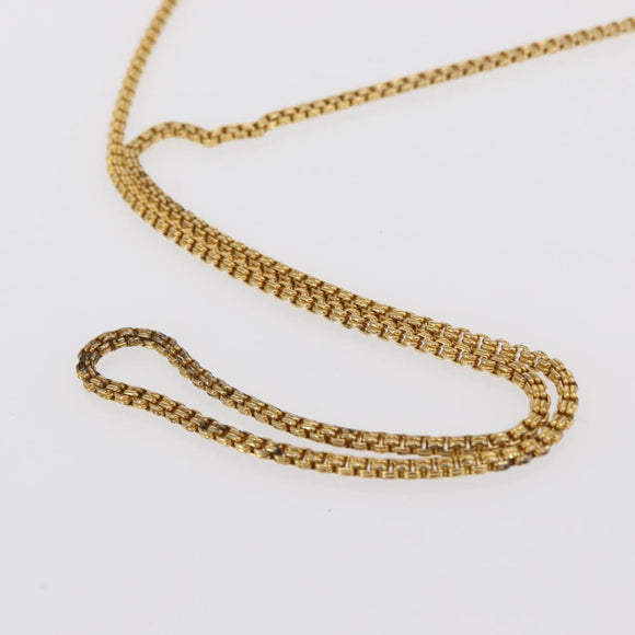 BALLY Chain Shoulder Bag Canvas Navy Gold Auth BA10088