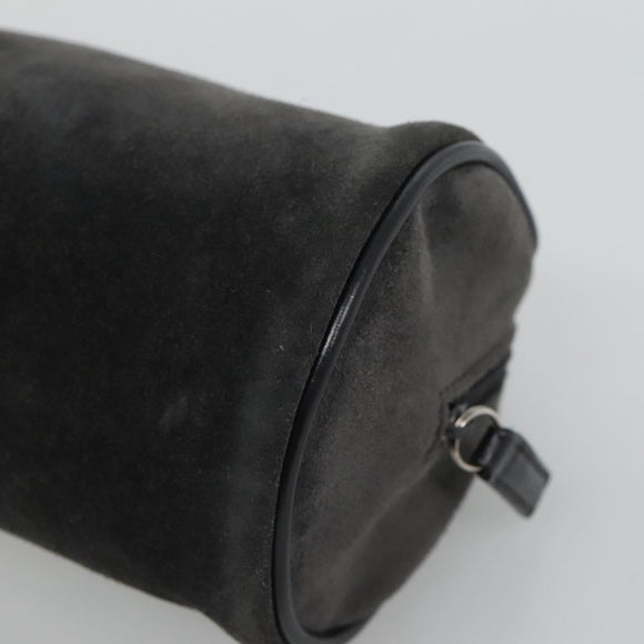 GUCCI Pouch Suede Gray Auth BA1009