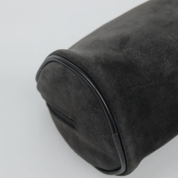 GUCCI Pouch Suede Gray Auth BA1009