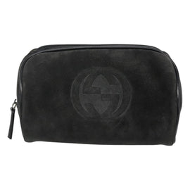 GUCCI Pouch Suede Gray Auth BA1009 - 0