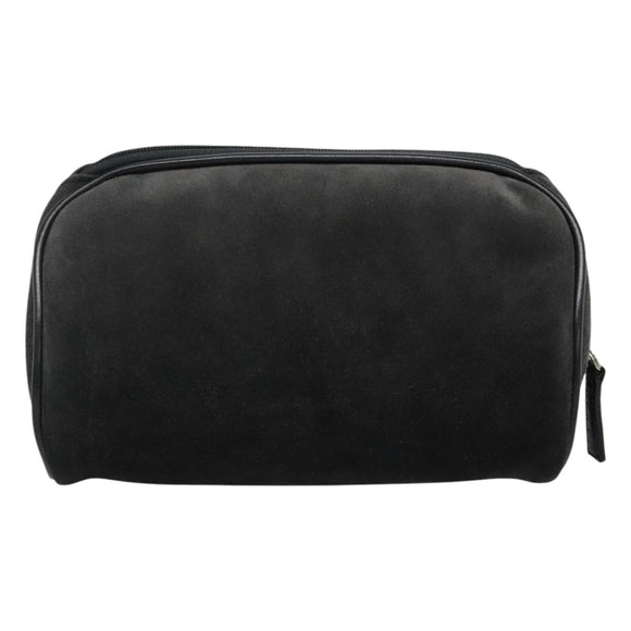 GUCCI Pouch Suede Gray Auth BA1009