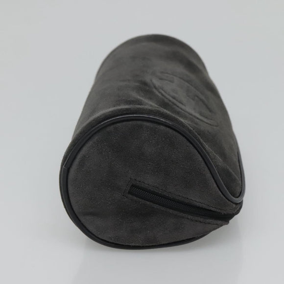 GUCCI Pouch Suede Gray Auth BA1009