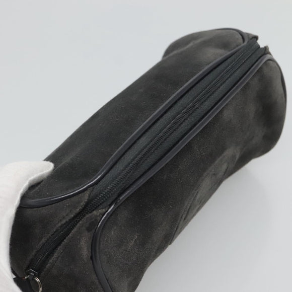 GUCCI Pouch Suede Gray Auth BA1009