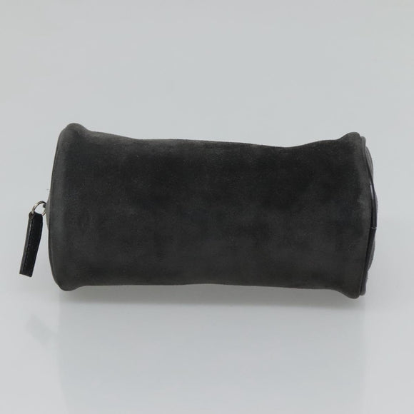 GUCCI Pouch Suede Gray Auth BA1009